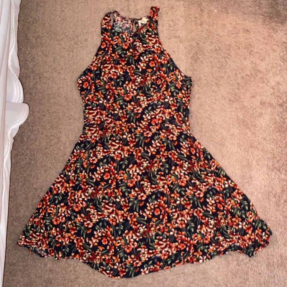 Hollister Floral Fit and Flare Dress (Size Medium)